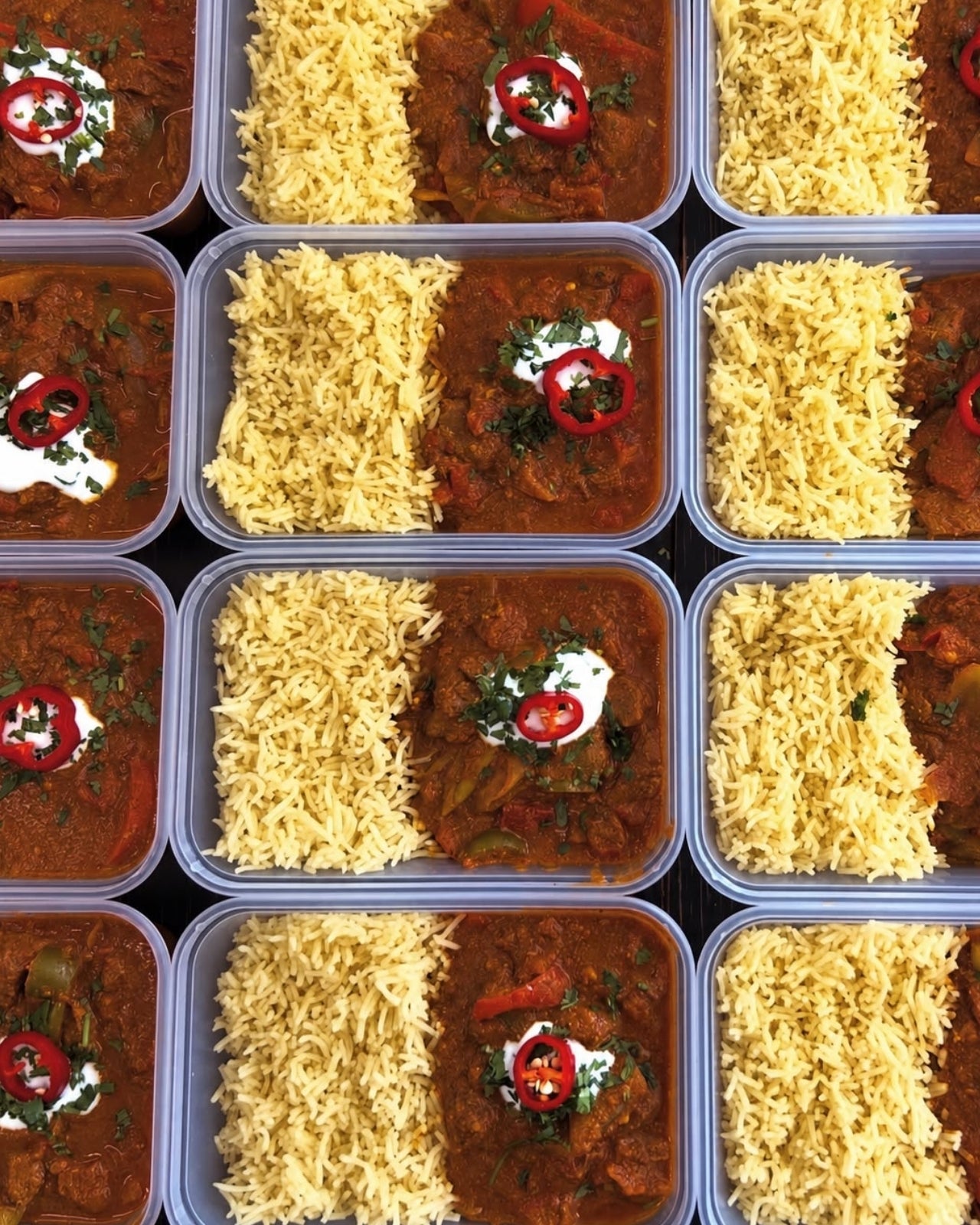 Beef Madras 442kcal, 60g carb, 5g fat, 38g protein (Wed/Thur - Delivery)