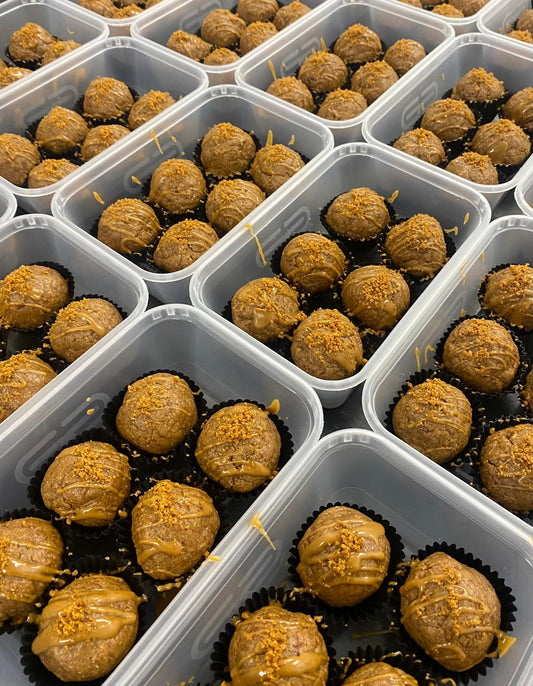 Biscoff Protein Balls 157kcal, 20g carb, 9g fat, 6g protein - per ball (Sun/Mon - Delivery)