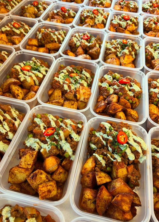 Keema Bombay Potatoes 502kcal, 62g carbs, 10g fat, 36g protein (Sun/Mon - Delivery)