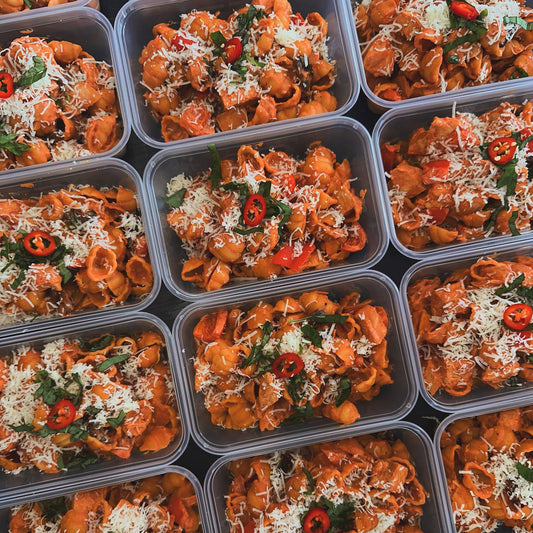 Nduja Chicken Pasta 554kcal, 69g carb, 12g fat, 43g protein (Sun/Mon - Delivery)