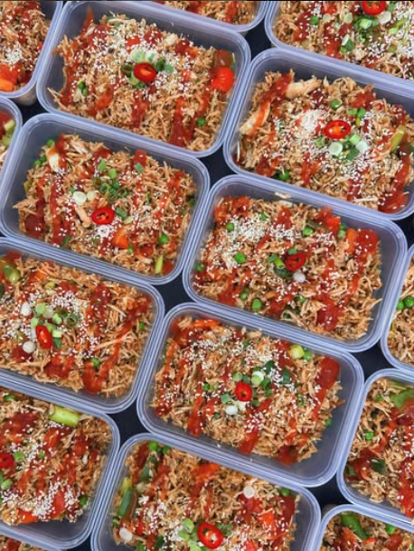 Salt and Pepper Chicken Fried Rice 422kcal, 56g carbs, 6g fat, 36g protein (Wed/Thur - Delivery)