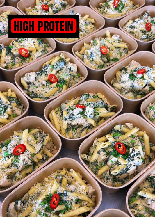 Spicy Chicken Alfredo Pasta 608kcal, 68g carb, 15g fat, 48g protein (Wed/Thur - Delivery)