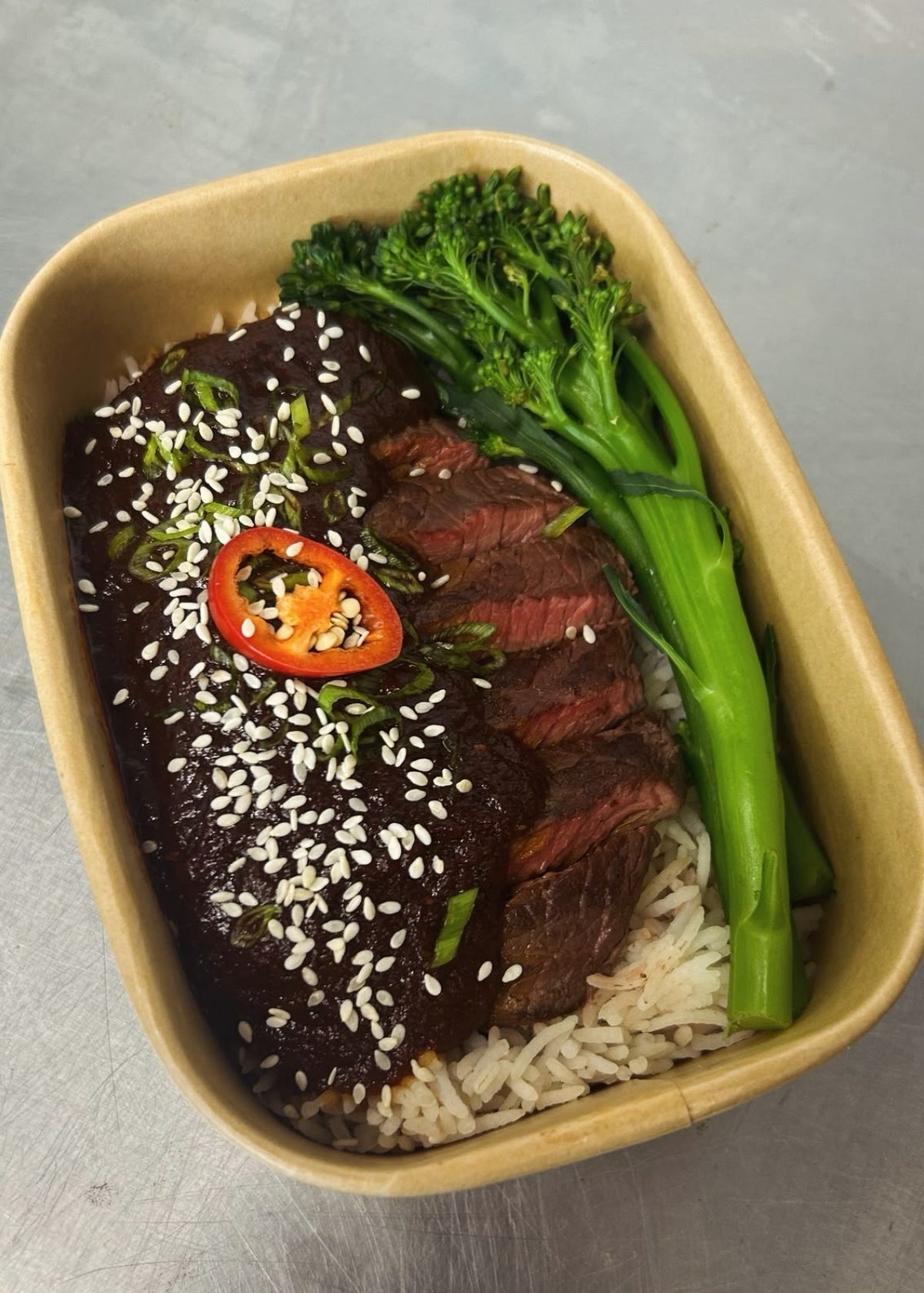Korean BBQ Steak 503kcal, 65g carb, 8g fat, 42g protein (Wed/Thur - Delivery)